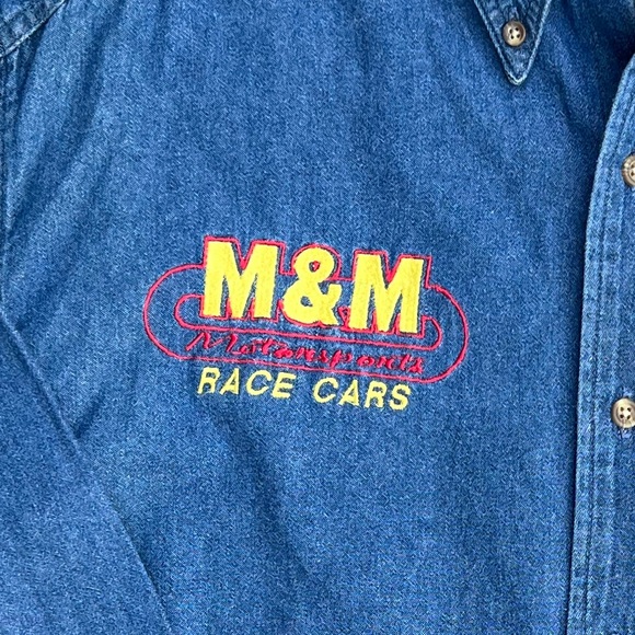 VTG Eddie Bauer Denim Racing Shirt - Picture 4 of 6